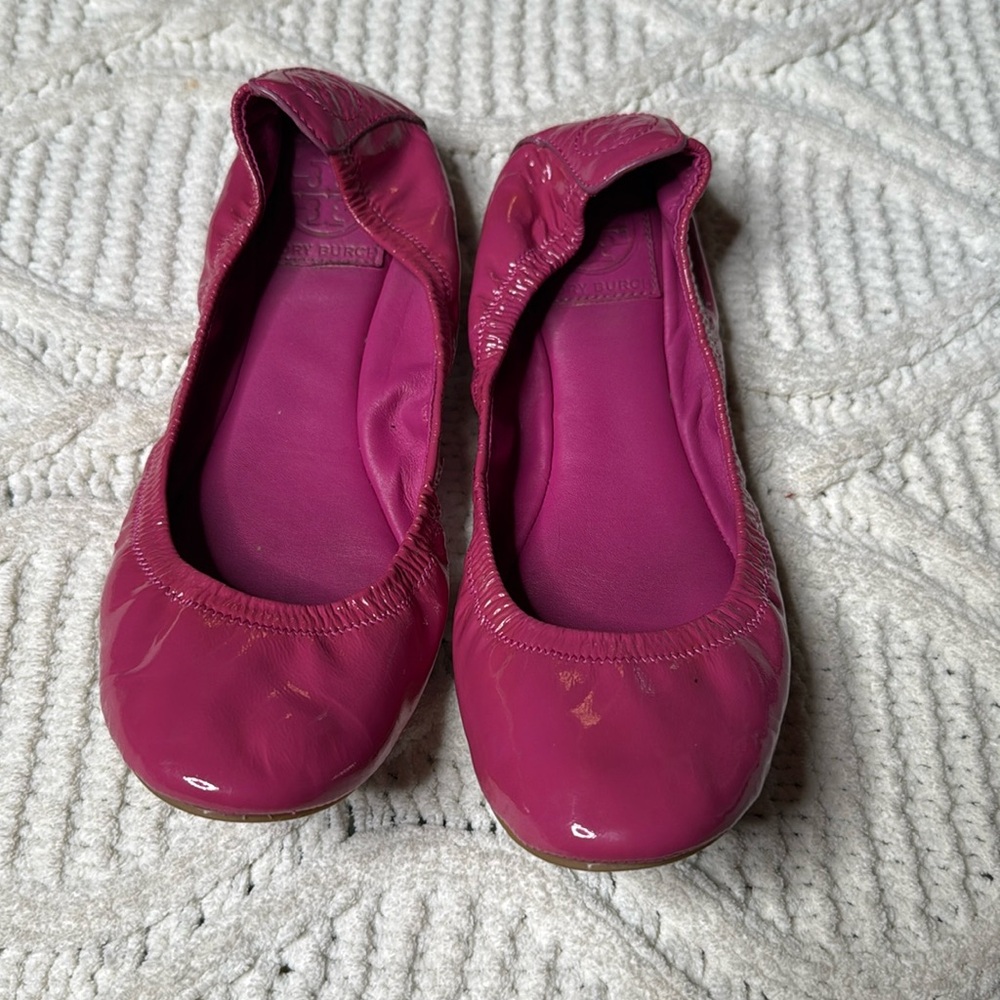 Bright pink Tory Burch flats size 7.5